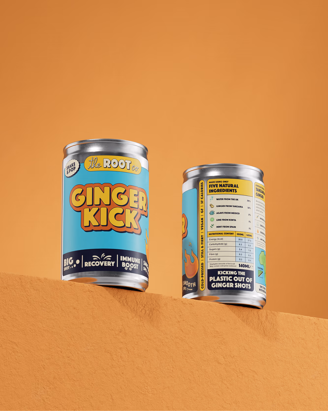 The Root Co. Ginger Kick cans